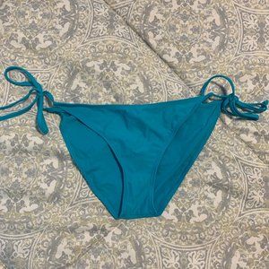B. Split turquoise string bikini bottom